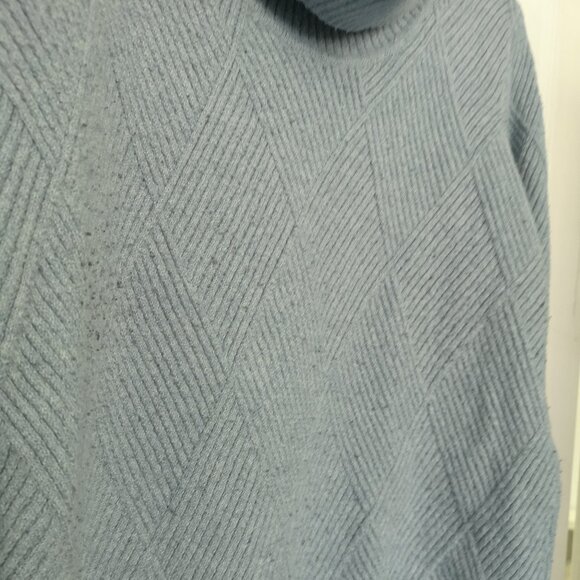 Women Blue Calvin Klein Cotton Turtleneck Knit Sweater L - Picture 9 of 10